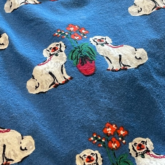 Printfresh Blue Long Pajama Set Dog Pattern, Anthropologie, Organic Cotton, XXS - Picture 12 of 16